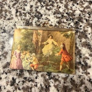 Vintage Style Clutch with Artistic Print